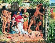William Holman Hunt A Converted British Family Sheltering a Christian Missionary from the Persecution of the Druids, a scene of persecution by druids in ancient Britain p oil painting reproduction